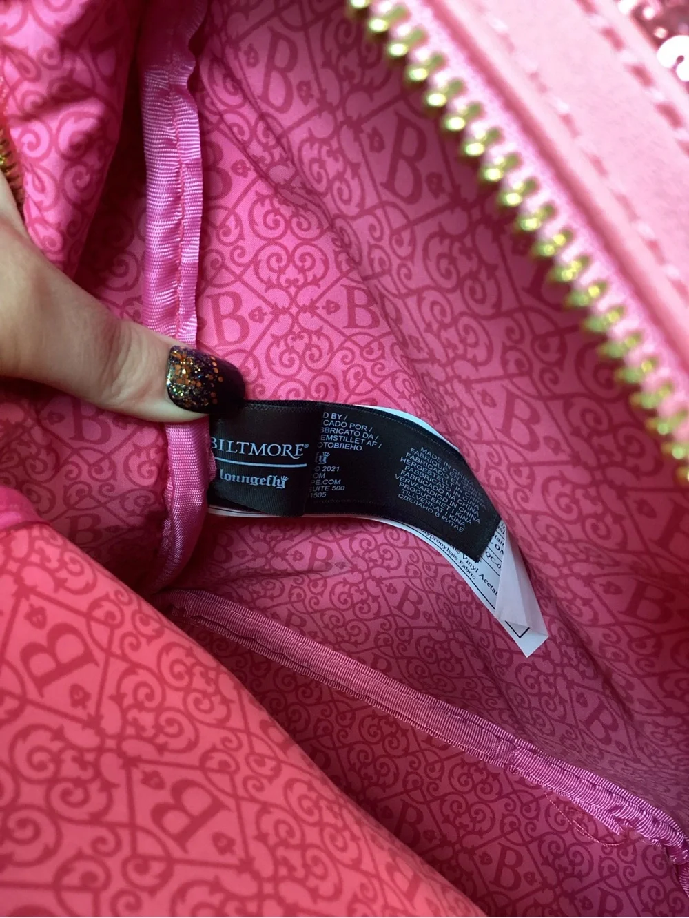 Loungefly X Biltmore Pink Sequin Mini Backpack
